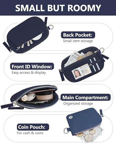 Image of Wallet Wristlet for Women, RFID Wallet Keychain with Dual Pocket | Nylon Wristlet Wallet with Coin Purse, ID Window, Card Holder and Small Wallet Design