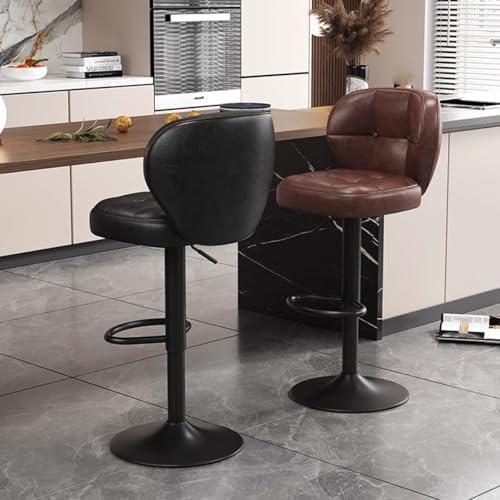 Tabourets de bar pivotants et réglables gris avec dossier confort - 5