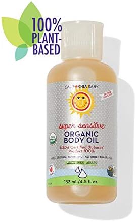 Miniatura 2 de California Baby Aceite orgánico súper sensible para bebés, hidratante, aceite de masaje para bebés sin perfume para recién nacidos y adultos,