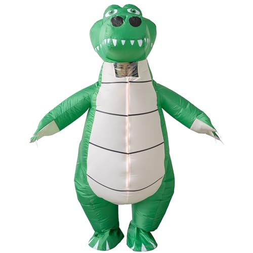 KLLOUZE Inflatable Crocodile Costume Funny Blow Up Costumes Adult Christmas Halloween Cosplay Costume (Crocodile)