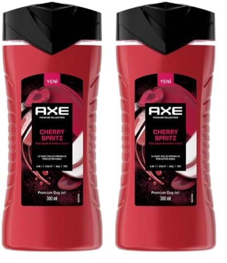 AXE Premium Collection Duş Jeli Cherry Spritz 3 in 1 Vücut Saç Yüz 300 ml (2 paketi)