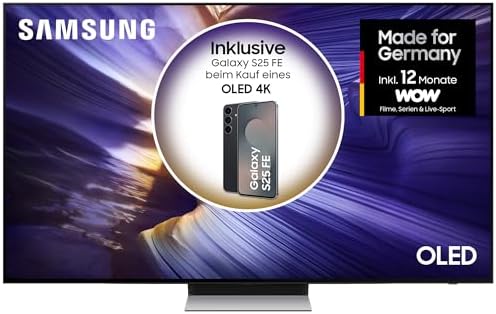 Detailaufnahme des Samsung S90F Bildschirms, der lebendige Gaming-Szenen in 4K-Auflösung zeigt.