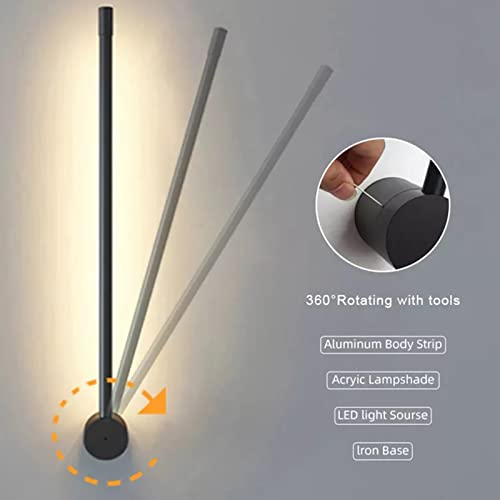 Applique murale LED chambre ambiance douce noir minimaliste