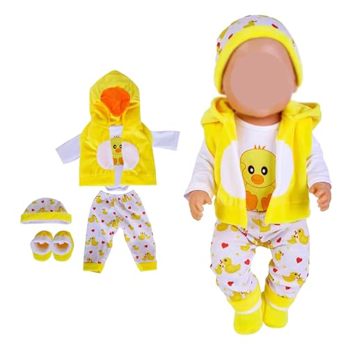 Ropa de Muñecos para Muñecas Bebé 35-43 cm, Ropa para Muñecas Bebé, Amarillo Conjunto de Ropa de Muñeca 14-18 Inch, Juego de Disfraz de Muñeca para Niños y Niñas, Accesorios para Muñeca(no muñecas)