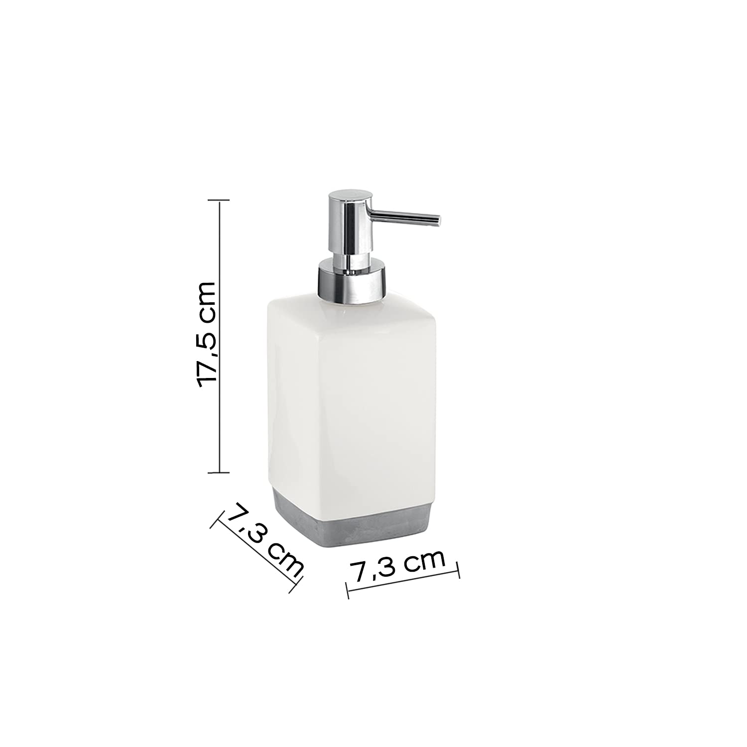 Gedy Brenda Dispenser Sapone In Resina Bianco Opaco - 350 Ml, Design Italiano Per Bagno, 9,2x7x16,3 Cm - 2