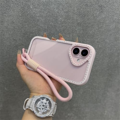 Coque antichoc rose pour iPhone 11 avec cordon de transport