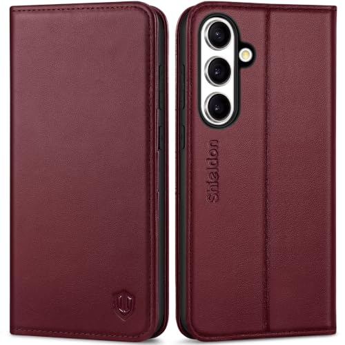 SHIELDON Genuine Leather Case Wallet for Galaxy S26FE 6.7