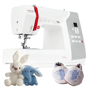 VERITAS Anfänger-Nähmaschine Emily I Computer-Nähmaschine I Freiarm I mit Fußpedal I Einfädelhilfe & Fadenabschneider I 80 Stiche I Stichlänge & Stichbreite anpassbar I LED-Display & Nählicht (weiß)