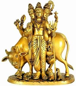 HC- Antique Dattatreya Bhagwan Idol/ Guru Dattatreya Astadhatu Mix Brass Idol for Home Temple (10 cm)