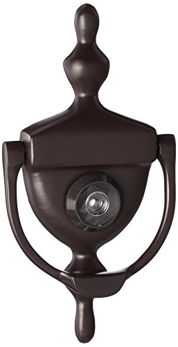 Deltana DKV630U10B Door Knocker with Viewer 1-3/4-Inch Max Door Thickness