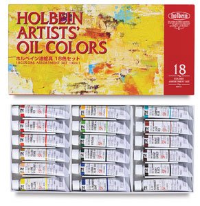 Holbein Artists Oil Colors assortiment haut de gamme 18 nuances de pigments extra fins