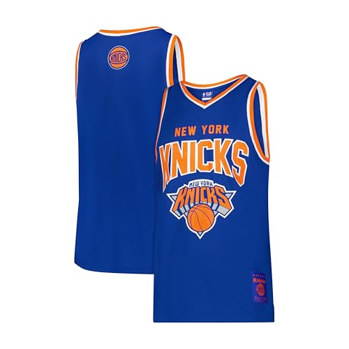 Ultra Game NBA Official Men's Sleeveless Mesh Tank Top Muscle T-Shirt, New York Knicks, Team Color, XXX-Large