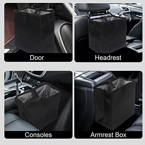 Image of Homelove Car Trash Can, Leak-Proof Waterproof Trash Bin Collapsible Portable Auto Garbage Bag Large Capacity Trashcan Storage Bag Multipurpose Car Organizer Hanging (Black)