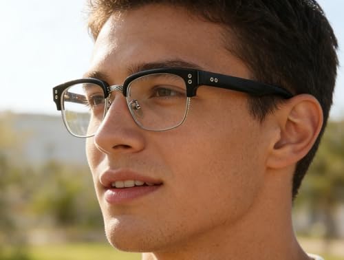 Image of Gtand Vintage Retro Rectangle TR90 Frame Sunglasses For Men Women Fashion Semi-Rimless Metal Sun Glasses Eyewear