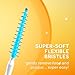GRIN Softstx, Gentle Dental Picks, 90 Count, Soft Flexible Bristles, Textured Plaque Removing Toothpick, Minty Flavor, for Between Teeth, Refillable Hygienic Case, for Braces, Bridges, and Implants