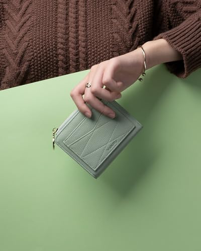 Vulkitty Wallet for Woman RFID Blocking Bifold Small Compact Leather Wallets Zipper Pocket Purse Large Capacity Card Hold Case with ID Window - Image 6