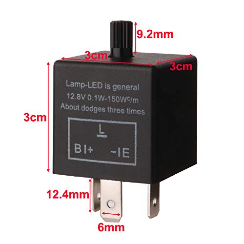 Image of Gebildet 2 pieces 12V 3 Pin Electronic LED Flasher Relay 0.1W-150W c /m Motorcycle Turn Signal Adjustable Flasher CF-13KT, comes with 6pcs Terminals