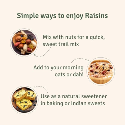Image of FarMart Pantry Premium Raisins (Seedless Kishmish) 200g (Pack of 2)| Naturally Sweet, Rich in Fibre & Potassium | 100% Natural Dry Fruit | Perfect for Snacking, Baking & Cooking |