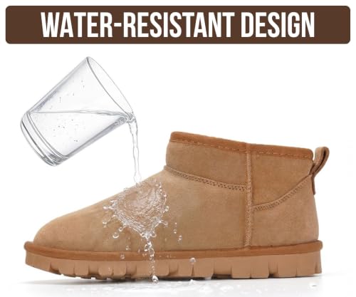 100% Genuine Leather Womens Boots Fur-Lined Waterproof Ankle Boots Women - image 6