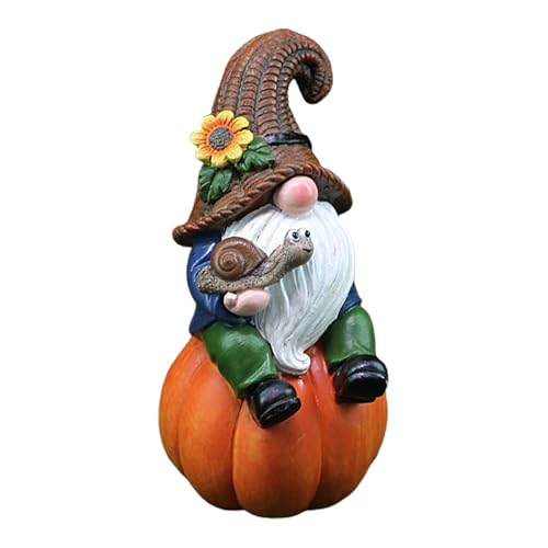 Generisch Herbstzwerg Dekoration - Kleine Harz Zwergenfigur, 15cm...