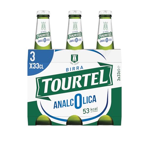 Tourtel Pack con 3 Birre in Bottiglia da 33cl, Birra Analcolica Premium Lager dal Gusto Pieno e Deciso e dal Colore Giallo Paglierino, Zero Alcol