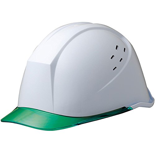 ミドリ安全 ヘルメット 小サイズ 作業用 PC製 クリアバイザー 通気孔付 簡易着脱内装 LSC11PCLV KP付(αライナー) ホワイト/グリーン