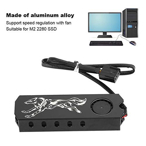ASHATA M.2 2280 SSD heatsink, 12V Aluminum M.2 Heatsink SSD Cooler with Cooling Fan Supports Speed Regulation - Image 3