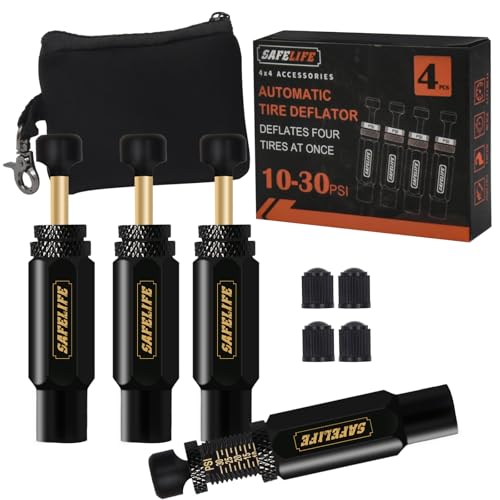 SAFELIFE Automatic Tire Deflator, 10-30 PSI/0.7-2 BAR Adjustable Auto-Stop Tire...
