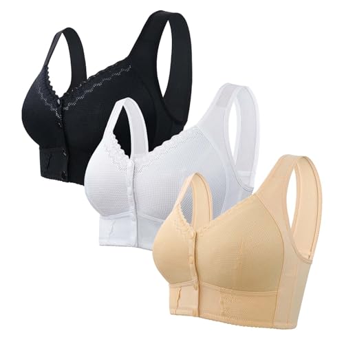 Sujetador de cierre frontal para mujer, transpirable, para personas mayores, sin varillas, para mujeres mayores, Bk5., 78
