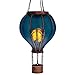 Produktbild LED Solar Heißluftballon mit Flammeneffekt Beleuchtung | Lampion mit 20 warm-weißen Lichter | Gartenlaterne zum hängen | inkl. Metallkette | Gesamthöhe ca. 40,5 cm (Blau)