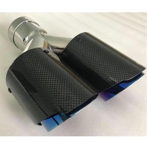 Embout échappement double bleu universel 66-101mm pour Série 3 et voitures modernes