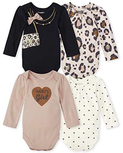 Image of The Children's Place baby-girls Long Sleeve 100% Cotton Bodysuits