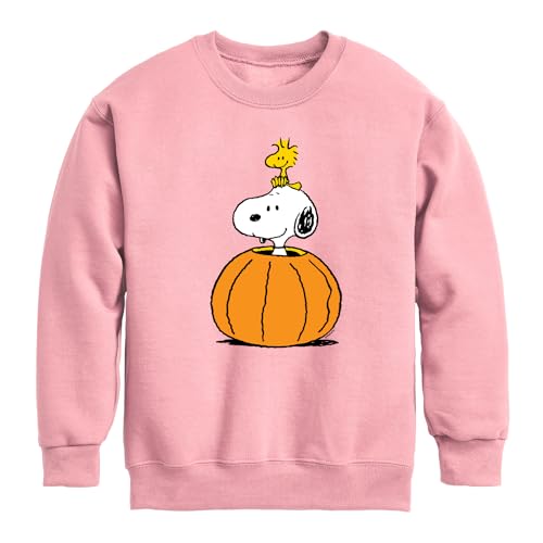 HYBRID APPAREL - Peanuts - Snoopy Woodstock Pumpkin - Toddler & Youth Crewneck Fleece Sweatshirt