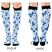 aidingzhi Fashion Blue Rose Flower Butterfly knee high compression sock for travel for men mujer 2 pair