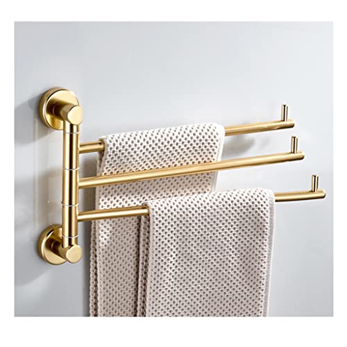 Porte-serviettes mural doré dans la salle de bain pour un rangement élégant