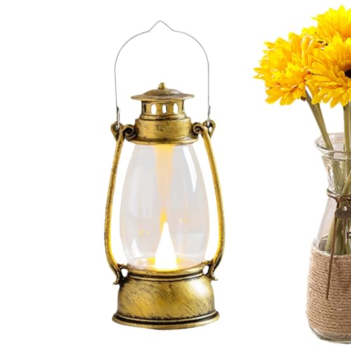 Linterna Vintage - Lámpara De Camping LED Con Brillo Caliente | Linternas Portátiles Retro Para Uso Al Aire Libre | Luz Decorativa Con Manija Para El Patio | Lámpara De Mesa De Jardín Para