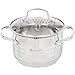 Daniks Tokio Marmite INOX (2 L, Ø 16 cm) + Couvercle en Verre Tous Feux Dont Induction