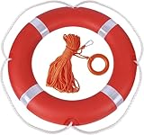 Bouées de Sauvetage de 58 cm avec Corde Flottante de Sauvetage de 30 m, Anneau de Lancer S...