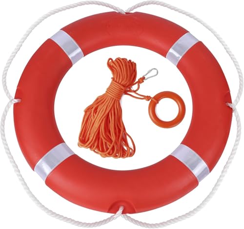 58 cm Boots Rettungsringe Rettungsring mit schwimmendem lebensrettendem Seil, 30 m Set, professioneller Wurfring, Rettungsschwimmer (58cm/ 23inch)