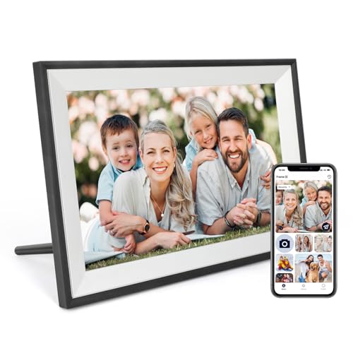Digital Picture Frame 10.1 Inch WiFi Digital Photo Frame IPS HD Touch Screen Smart Cloud Photo Frame with 32GB Storage, Auto-Rotate, Easy Setup to Share Photos or Videos Remotely via AiMOR APP