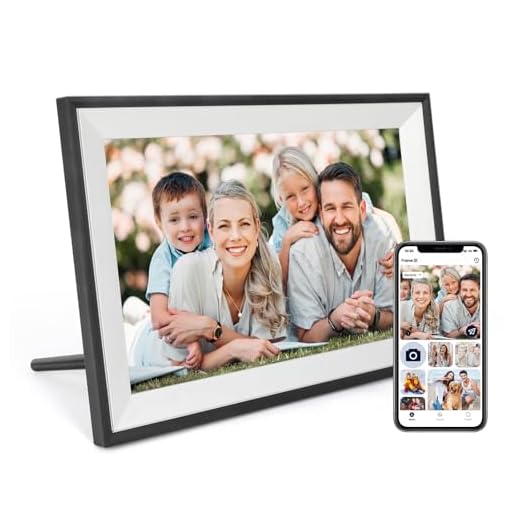 Digital Photo Frame 10.1 Inch WiFi Digital Picture Frame IPS HD Touch Screen Smart Cloud Photo Frame with 16GB Storage, Auto-Rotate, Easy Setup to Share Photos or Videos Remotely via AiMOR APP (Black)
