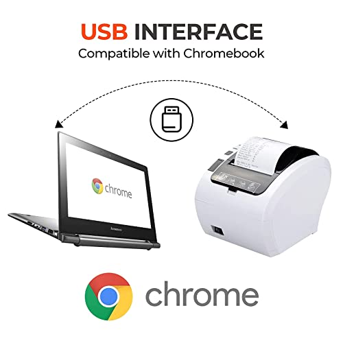 Munbyn Receipt Printer, Thermal Receipt Printer Works With Windows Mac Chromebook Linux Cash Drawer, Usb/Ethernet Port 80Mm Printer For Pos, High-Speed Auto-Cutter Wall Mount, Esc/Pos, Itpp047 #TOP7