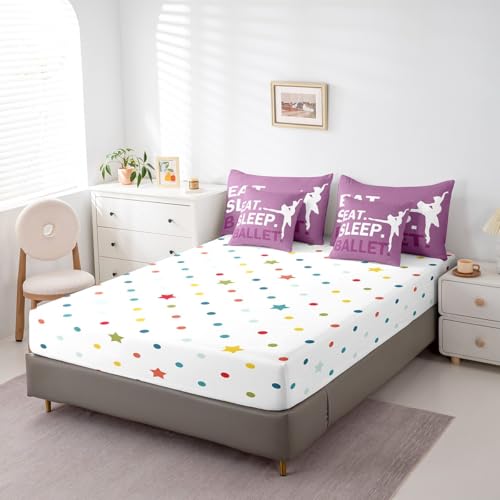 Image of Feelyou Girls Ballet Comforter Set Full Size 7 Piece for Kids