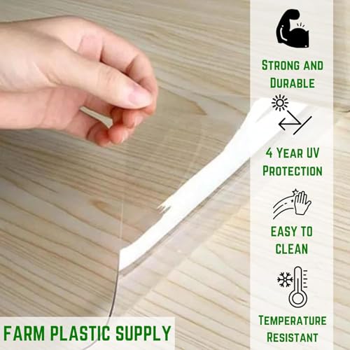 Clear Vinyl Sheeting 15 Mil - Storm Window Protector, Tablecloth Cover (4' x 3.5')