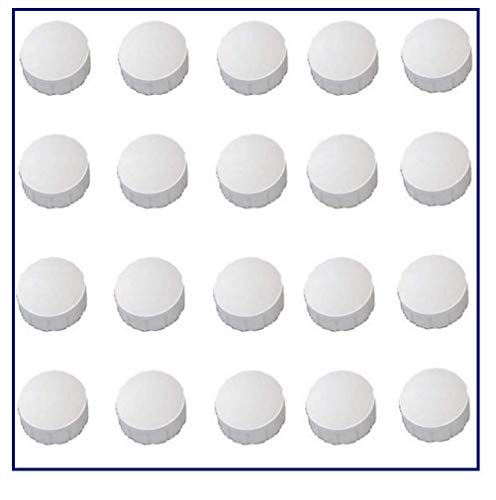 50 Magnete, Ø 24mm, Haftmagnete für Whiteboard, Kühlschrankmagnet, Magnettafel, Magnetwand, Magnet Rund weiß Cover