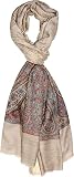 Lorenzo Cana Luxus Pashmina Schal Schaltuch 100% Kaschmir Kaschmirschal Kaschmirtuch Damenschal Gewebt Mehrfarbig, Paisleymuster-beige-mehrfarbig, 70 x 200 cm