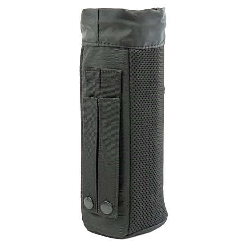 GGYCOB Tactical Water Bottle Holder Molle System Travel Bag Hydration Pouch with Drawstring Open Top Waterproof Wear Sistant Nylon (black)