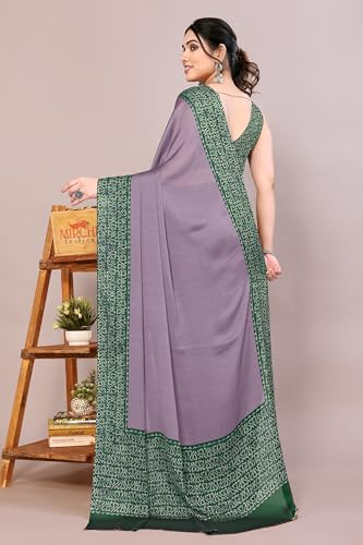 Image of MIRCHI FASHION Saree for Woman Chiffon Madhubani Print | Breathable Comfortable Printed Saree for Office and Regular Use (Available in 15 Designs)