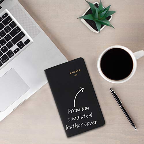 At-A-Glance 2019 Monthly Planner, 3-1/2" X 6", Pocket, Black (7006405) #TOP1