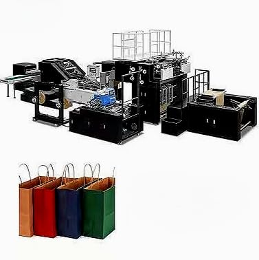 Paper Bag Making Machine, Industrial Flat Bottom System - Advanced Tension Management, for Large-Scale Converting Plants